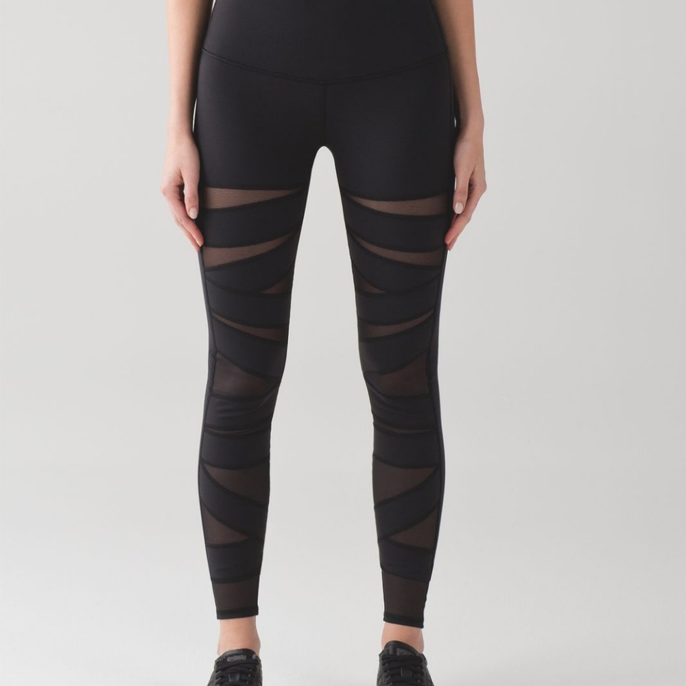 NWT Lululemon 4 Wunder Under High Rise Tech Mesh Pants 28" inseam